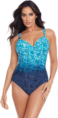 Vista 13 de Miraclesuit Traje de baño de una pieza con brasier con aros y control de abdomen para mujer