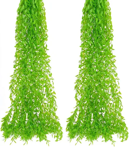 Vista 27 de PASYOU Planta artificial de Aglaonema, plantas falsas de Codiaeum Variegatum, 2 unidades, arbustos de plástico de hoja perenne de magnolia