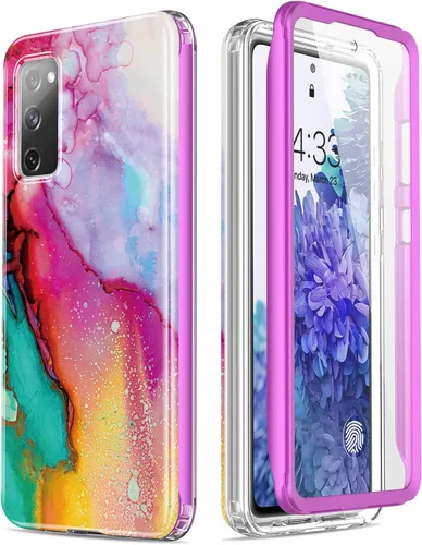 Vista 10 de Esdot Funda compatible con Samsung Galaxy S20 FE con protector de pantalla integrado, con diseño de moda para mujeres y niñas, funda protectora