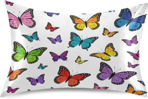 Vista 12 de Blueangle Bear Panda - Funda de almohada de satén para cabello y piel, tamaño estándar (20 x 26 pulgadas), fundas de almohada de satén con cierre