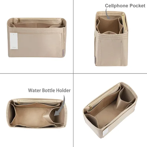 Vista 7 de ZTUJO Organizador de bolso para bolsos, organizador de bolsas de tacto sedoso con soporte para botellas, perfecto para Speedy, Neverfull, Tote