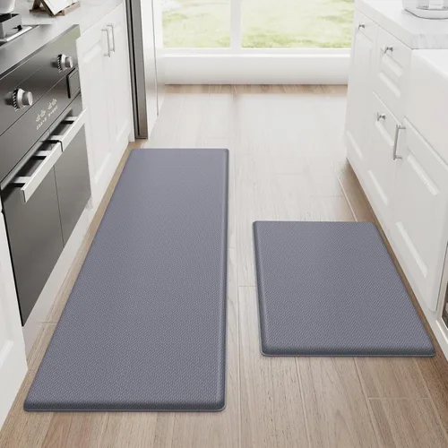 Vista 28 de StepRite Tapetes de cocina, 2 tapetes acolchados, antifatiga, para piso, de escritorio, antideslizante, impermeables, oficina, alfombras de 17.3 x