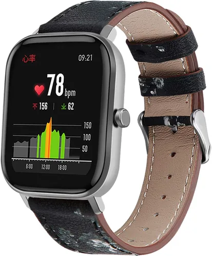 Vista 7 de FitTurn Correa de reloj de cuero compatible con Cubitt CT4/CT2 Pro GPS, reloj inteligente de repuesto deportivo, correa de cuero con hebilla de Negro