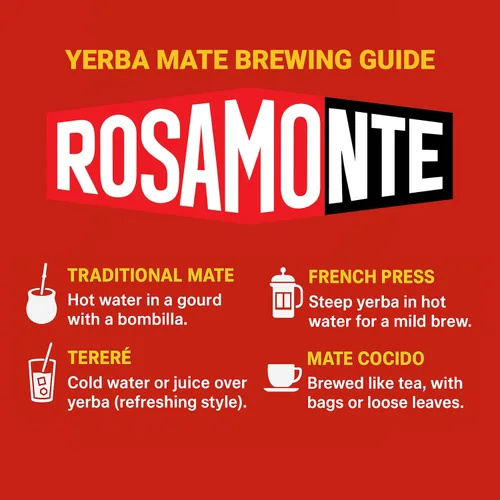 Vista 4 de Rosamonte Yerba Mate- Tradicional con palo (con tallos) 1.1 Lbs (17.64 oz)