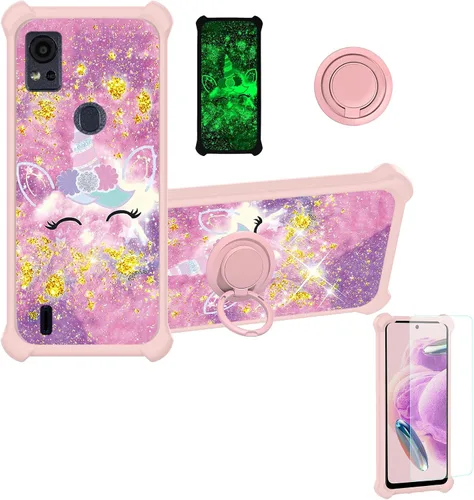 Vista 152 de jioeuinly JSF-DJS - Funda compatible con Nothing Phone 2a con protector de pantalla de vidrio templado, policarbonato duro + silicona suave, soporte