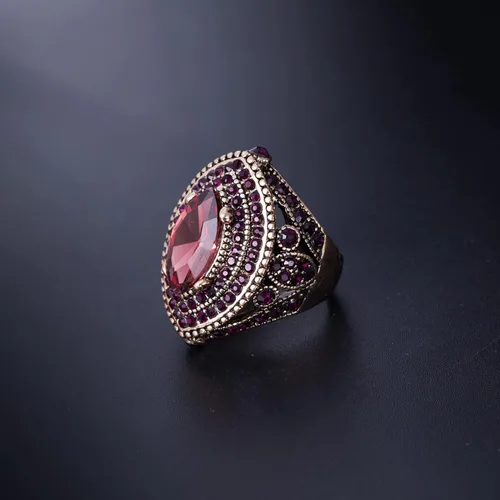 Vista 3 de Anillo de mujer - 1.260 in estilo turco púrpura piedra preciosa anillo vintage joyería de las mujeres J0769PURPLE, Cristal Resina, Cristal