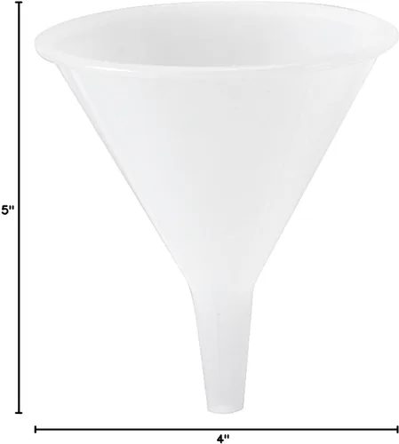Vista 6 de Soro Essentials - Embudo de plástico de 8 onzas de ancho de 4 pulgadas de ancho, color blanco- Embudo de cocina para llenar botellas, frascos
