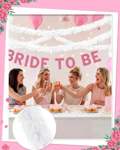 Vista 5 de Jexine Boas de plumas artificiales en masa, boas esponjosas para decoración de disfraces de boda, vestidos, suministros para fiestas de té