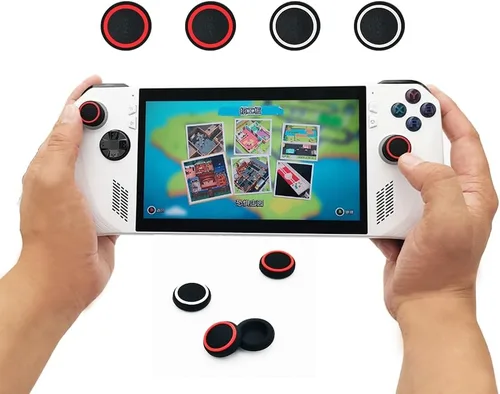 Vista 7 de 4 tapas de joystick con agarre de pulgar para consola de juegos ROG Ally, protector de botón de silicona para ROG Ally