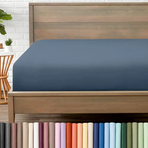 Vista 17 de Bare Home - Sábana bajera de microfibra 1800 muy suave y duradera, para colchones altos tamaño individual, color blanco Deep Pockets 6 to 15