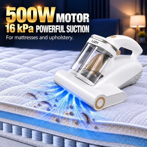 Vista 3 de Aspiradora de colchón con luz UV-C, aspiradora de cama de 16Kpa para sofá