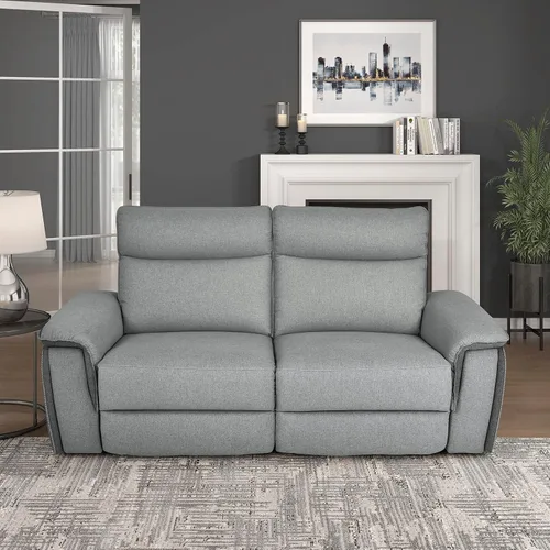 Vista 25 de Lexicon Raelynn Power - Sofá reclinable doble, color marrón oscuro