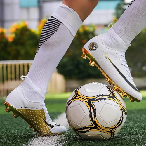 Vista 6 de Niber botines de fútbol para hombres y niños, para césped, para exteriores e interiores, para deportes, correr, caminar, zapatos deportivos