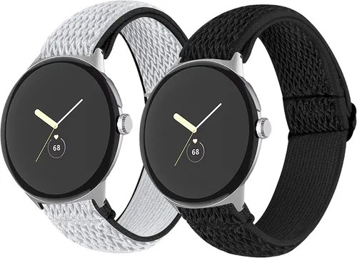 Vista 8 de FitTurn Compatible con Google Pixel Watch 3 de 1.614 pulgadas/Pixel Watch 2/Pixel Watch Correa elástica ajustable de tela de nailon de repuesto