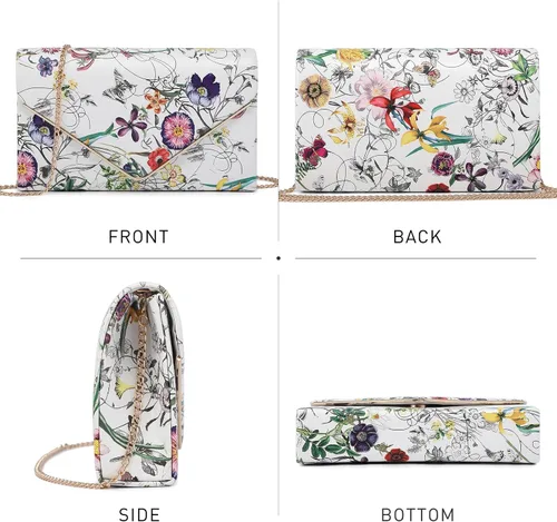 Vista 4 de Bolsos de mano Dasein para mujer, de ante sintética, para noche, formales para fiestas, bodas, cócteles, graduación