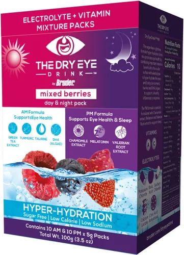 Vista 28 de l Hidratación definitiva para ojos secos l Paquetes de electrolitos en polvo sin azúcar l Mezclado con vitaminas, té verde, cúrcuma, taurina y DHA l