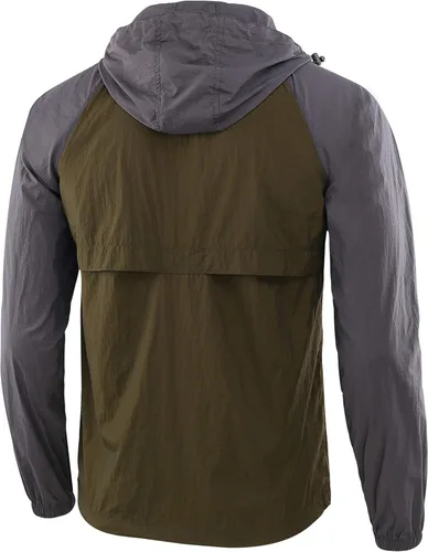 Vista 2 de Estepoba Chaqueta impermeable ligera con cremallera para hombre, rompevientos Anorak