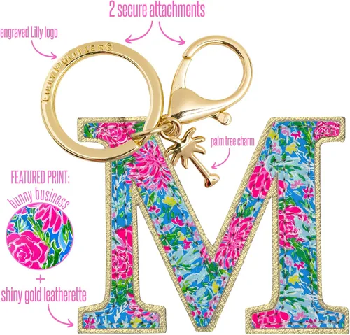 Vista 2 de Lilly Pulitzer Llavero con inicial de piel sintética para mujer.