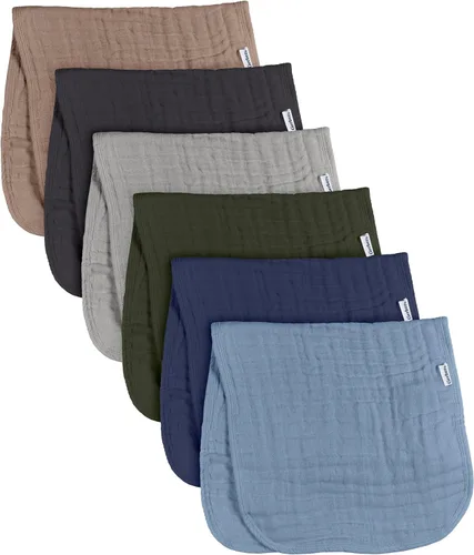 Vista 2 de Gerber Paños de muselina para bebés niños y niñas, varios marrones azules, tamaño grande, 20 x 10 pulgadas Multi Blues Browns