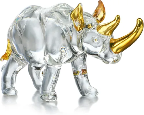 Vista 10 de YU FENG - Figura de caballo de cristal de 6.3 pulgadas, escultura animal de cristal transparente Rearing Horse Design, Handcrafted Glass Art