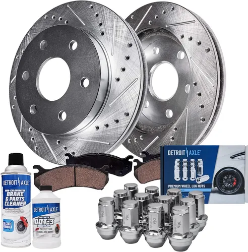 Vista 14 de Detroit Axle - Kit de frenos para Chevrolet Cruze 2011-2015 2013-2016 Sonic 2016 Cruze Limited Rotores de freno de disco ranurados perforados