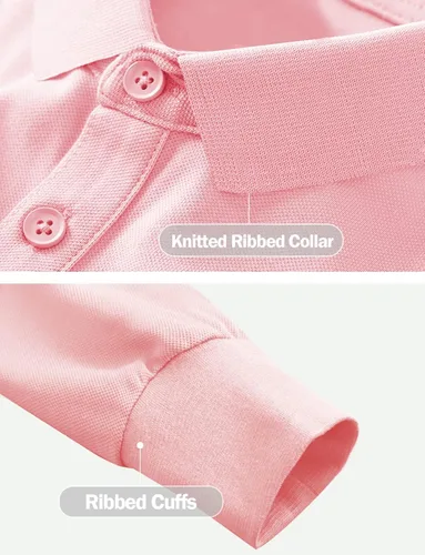 Vista 2 de Hiverlay Polo Shirts for Women Golf Shirts UPF 50 Long Sleeve Shirt Collared