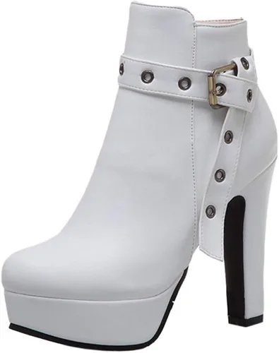 Vista 15 de Scaoruki Zapatos de otoño de moda para mujer, botines de tacón de bloque