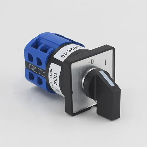 Vista 3 de Interruptor selector de cambio universal, interruptor de transferencia de energía, 2 posiciones 8 terminales, LW26-10 C04/2 380V 10A Motor