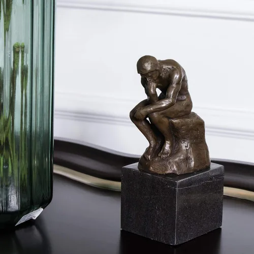 Vista 6 de Rodin The Thinker Statue TPE-185 - Estatuas de bronce para decoración del hogar, 5 piezas