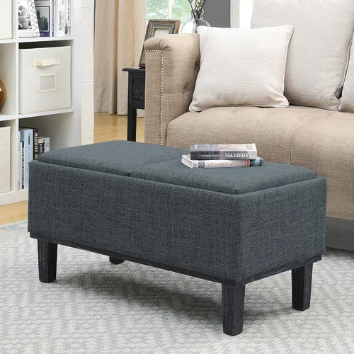 Vista 6 de Convenience Concepts Designs4Comfort Brentwood - Otomana de almacenamiento, tela gris