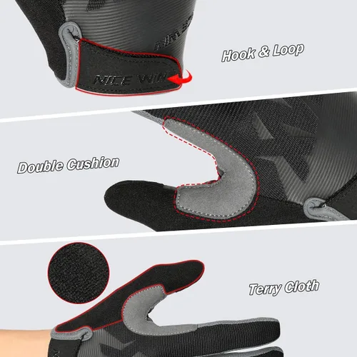 Vista 5 de NICEWIN Cycling Bike Gloves Men Women, Padded Anti-Slip Mountain Bike Gloves, Touch Screen Full Finger Road Bicycle Biking Gloves