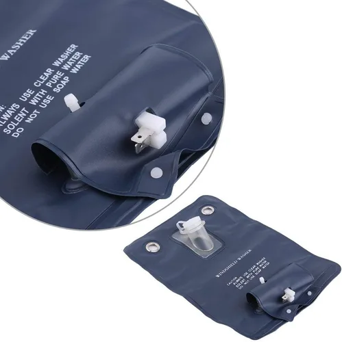 Vista 5 de Aramox Bomba de lavado de parabrisas, kit universal de bolsa de bomba de limpiaparabrisas de 12 V con interruptor de botón de chorro para autos