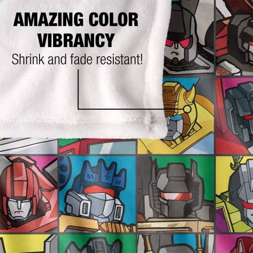 Vista 4 de Transformers Transformers Squares Silky Touch Manta súper suave de 36 x 58 pulgadas