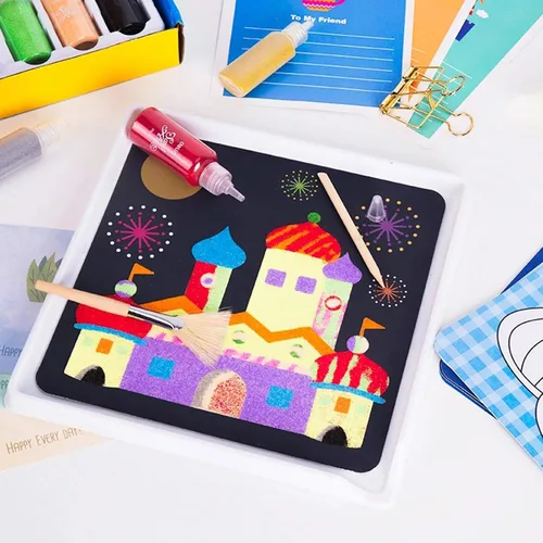 Vista 6 de MEIEST Arena para manualidades/terrarios, paquete de 12 piezas de colores surtidos, botellas de 1.25 onzas, kit de arte y manualidades de arena