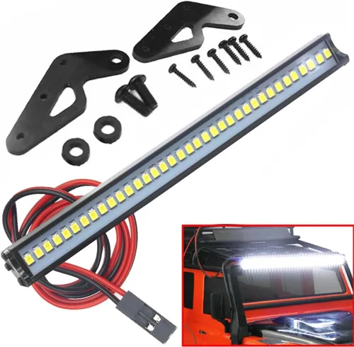 Vista 2 de ShareGoo Lámpara de techo de metal superbrillante de 36 luces LED compatibles con Traxxas TRX-4 90046 D90 Axial SCX10 1/10 RC Crawler, 5.9 pulgadas