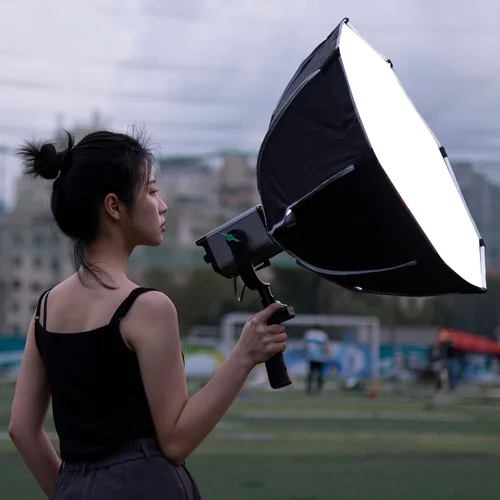 Vista 2 de Kit de iluminación de video LED de 80W/7800LM, montaje Bowens COB Continuous Film Lighting Studio Monolight para fotografía de moda de productos