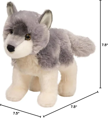 Vista 2 de Douglas Ashes Wolf Plush – Juguete de peluche suave y realista de 8 pulgadas para niños, niños pequeños y coleccionistas de vida silvestre