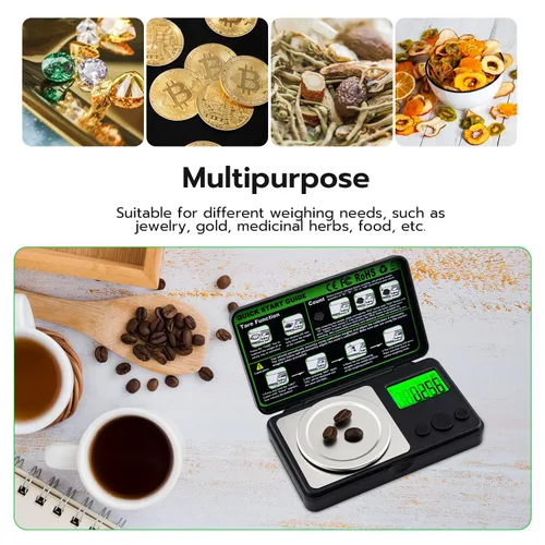 Vista 9 de Mcbazel Báscula de mini miligramo, báscula portátil de joyería de 1.76 oz/0.00 oz, báscula digital de alta precisión de microgramos con pesas