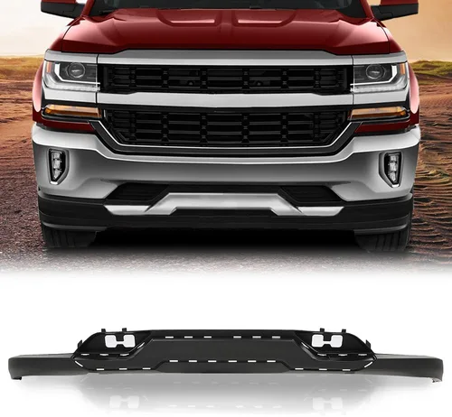 Vista 9 de CROSSDESIGN - Cenefa inferior para parachoques delantero con agujeros para gancho de remolque Compatible with Chevy Silverado 1500