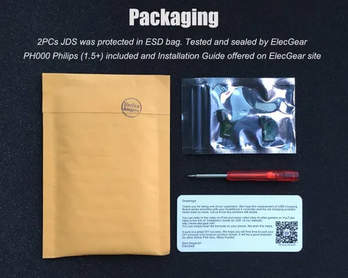 Vista 3 de 2 piezas JDS-001 Conjunto de puerto de carga de repuesto para PS4 DualShock 4, pieza de reparación Micro USB, adaptador de enchufe, módulo