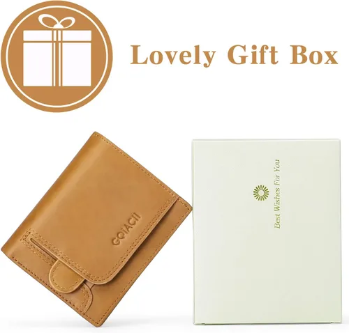 Vista 7 de GOIACII Carteras para hombres de gran capacidad de cuero genuino RFID plegable hombres billeteratitular de la tarjeta de crédito con ventana