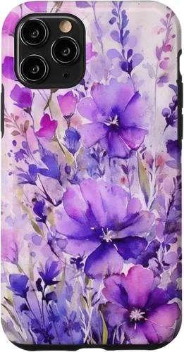 Vista 29 de Purple Lavender Flower Watercolor for Women & Girls Case for iPhone 17
