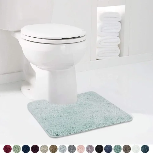 Vista 4 de Walensee - Juego de tapete antideslizante para baño, mullido, de suave microfibra, absorbente de agua, lavable a máquina, alfombra de felpa gruesa