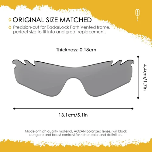 Vista 22 de Lentes de repuesto ANSI Z87.1 para gafas de sol Oakley RadarLock Path ventiladas - HI-DEF fotocromático