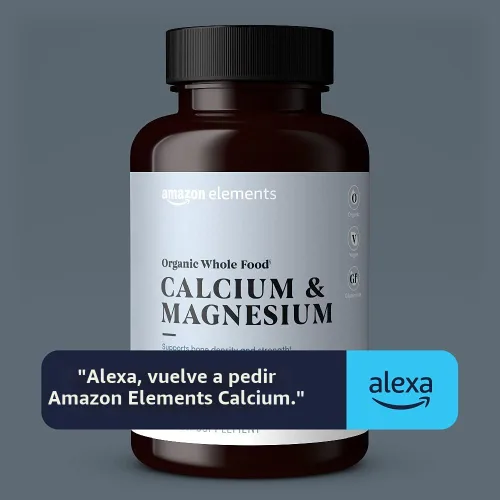 Vista 6 de Amazon Elements - Calcio y magnesio orgánicos de alimentos integrales, vegano, sin gluten, 90 tabletas
