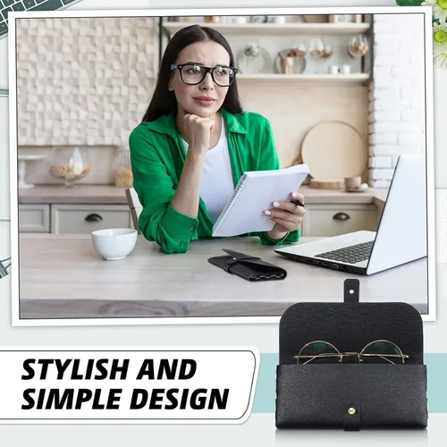 Vista 4 de Nuogo Paquete de 30 fundas para lentes, estuche suave para lentes de sol, bolsa portátil de piel sintética para mujeres y hombres