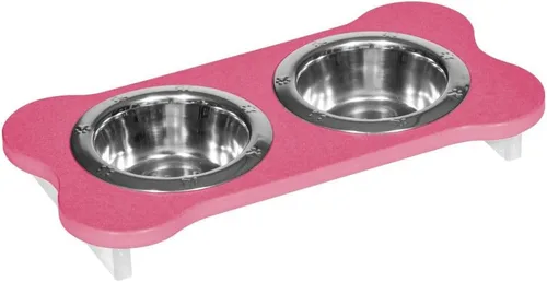 Vista 225 de Poly Lumber - Comedero doble de hueso mediano de 2 cuartos de galón, color negro