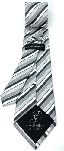 Vista 99 de Scott Allan - Corbatas de rayas para hombre - Corbata tejida para hombre