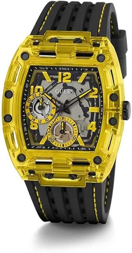 Vista 2 de GUESS US Yellow Exposed Dial Multifunction Watch