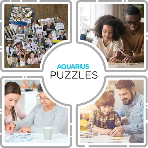 Vista 4 de AQUARIUS The Office Cast Collage Puzzle (rompecabezas de 1000 piezas) – Sin deslumbramiento – Ajuste de precisión – Mercancía y coleccionables